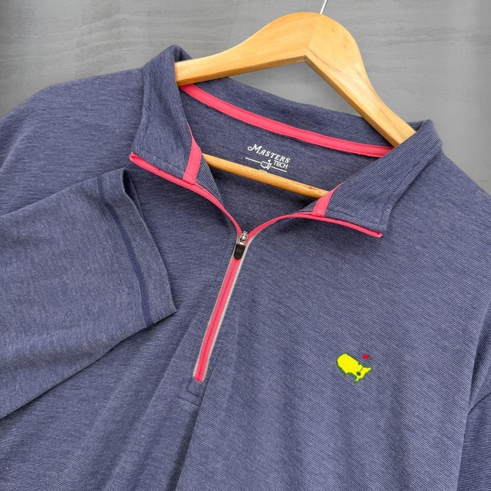 Masters‎ Tech 1/4 Quarter Zip Pullover Sweater Jacket Blue Pink Golf Shirt XXL